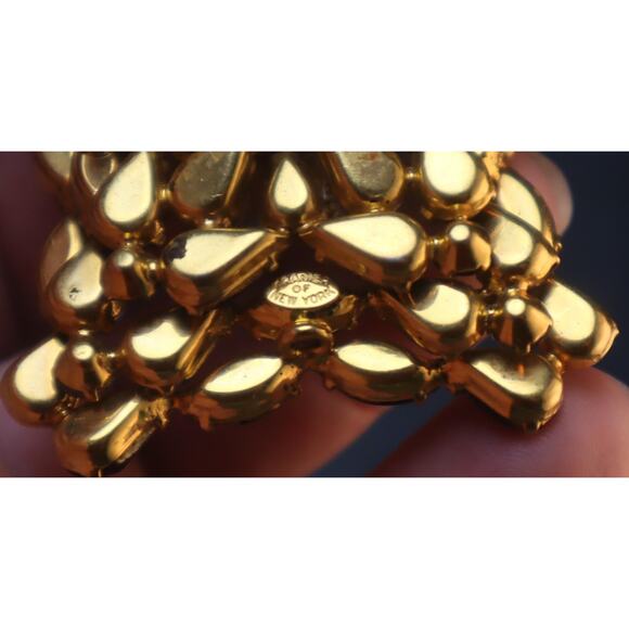 Amazing Kramer Purple Rhinestone Shadow Box Brooch Earrings Set - Picture 9 of 10